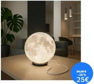 ZĽAVA LEN DO NEDELE 12.10.2025. 3D Tlačený mesiac s LED svetlom v troch odtieňoch (Studená, Teplá, Neutrálna biela) a 20...